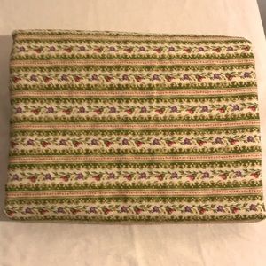 Vintage Cotton Fabric Green Striped Floral Hand Crafted 4 Yards